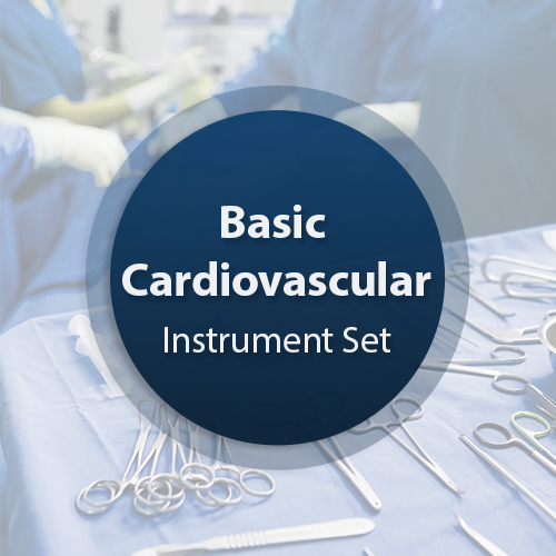 Cardiovascular surgical instrument set - Basic with Trays.