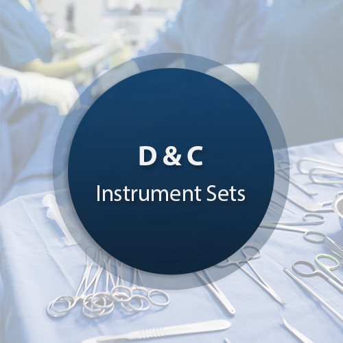 D and C instruments set for dilation and curettage