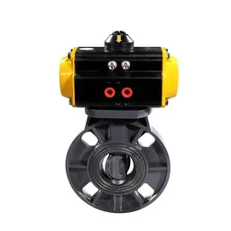 CPVC Pneumatic Butterfly Control Valve， 2-20 Inch, PN10
