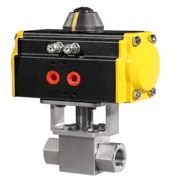 3 Way Pneumatic Ball Control Valve, 1/4-2 Inch, PN10-PN40