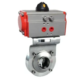 Sanitary Pneumatic Butterfly Valve, DN15-DN100, PN10-PN16