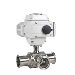 3 Way Sanitary Motorized Ball Control Valve, DN15-DN200, SS